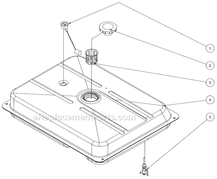 Fuel Tank Assembly Diagram and Parts List for GEN-8000-0MS0  Mi-T-M Generator