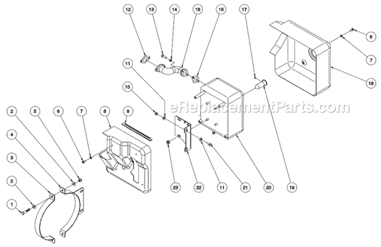 Muffler Assembly Before S/N 40031734 Diagram and Parts List for GEN-8000-0MS0  Mi-T-M Generator