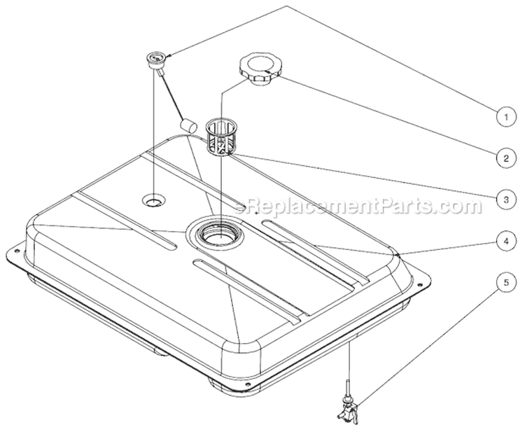 Fuel Tank Assembly Diagram and Parts List for GEN-8000-0MSE  Mi-T-M Generator