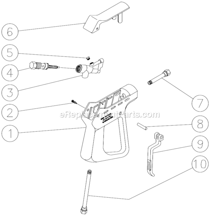 Gun Assembly Diagram and Parts List for HHDSERIES  Mi-T-M Pressure Washer