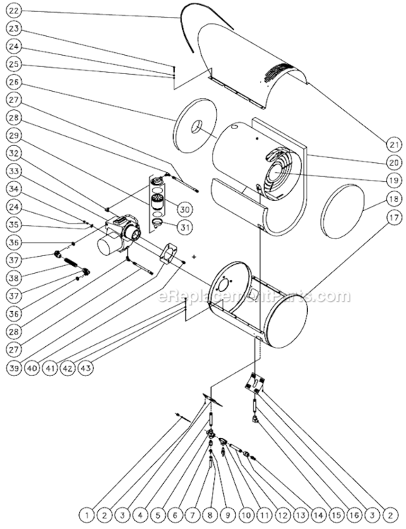 Heat Exchanger Assembly After S/N 15008540 And 15008463 Diagram and Parts List for HHDSERIES  Mi-T-M Pressure Washer