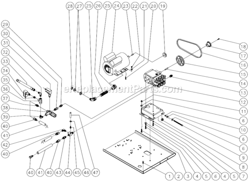 Page W Diagram and Parts List for HHDSERIES  Mi-T-M Pressure Washer