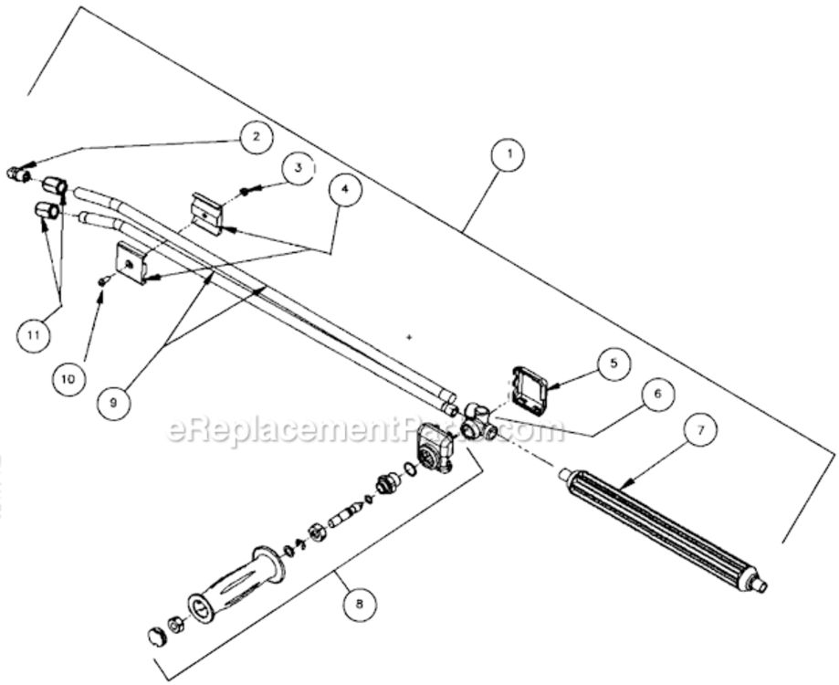 Dual Lance Assembly Diagram and Parts List for HHDSERIES  Mi-T-M Pressure Washer