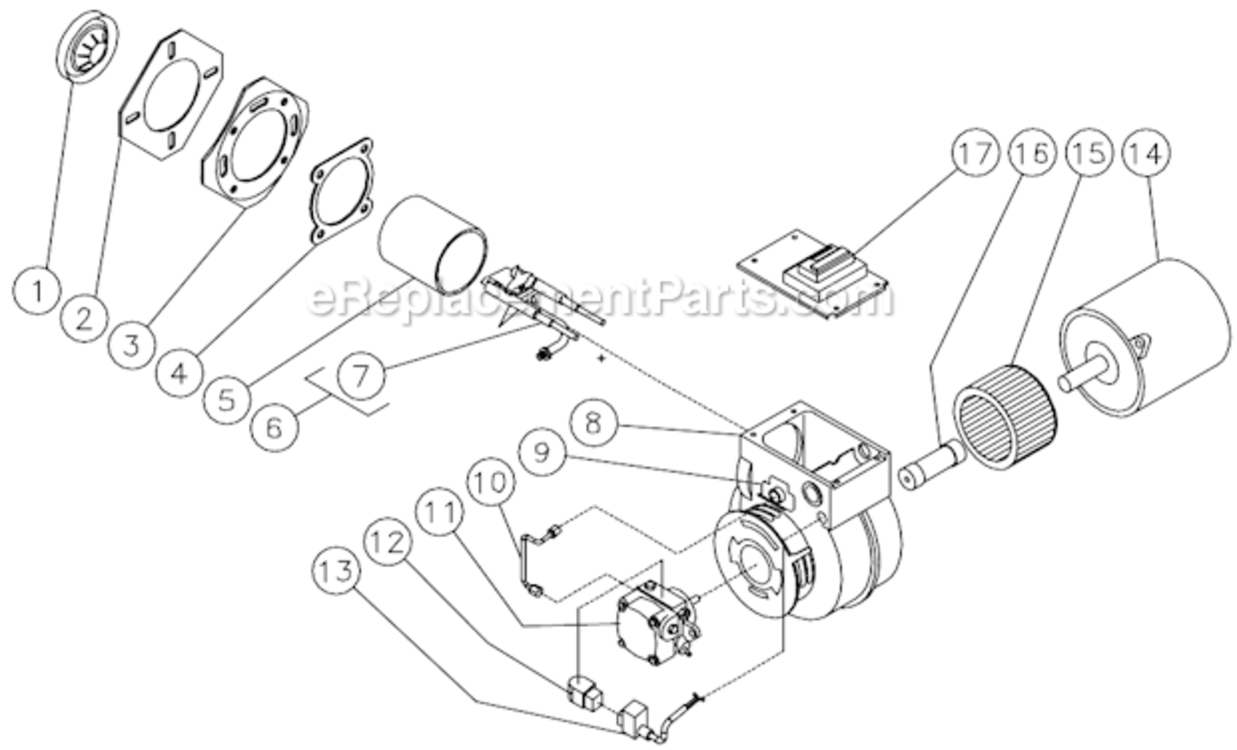 Burner Assembly After S/N 15008085 Diagram and Parts List for HHS-303-1E1A  Mi-T-M Pressure Washer