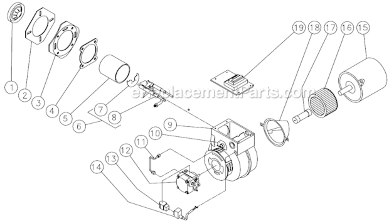 Burner Assembly After S/N 15009303 Diagram and Parts List for HHSSERIES  Mi-T-M Pressure Washer