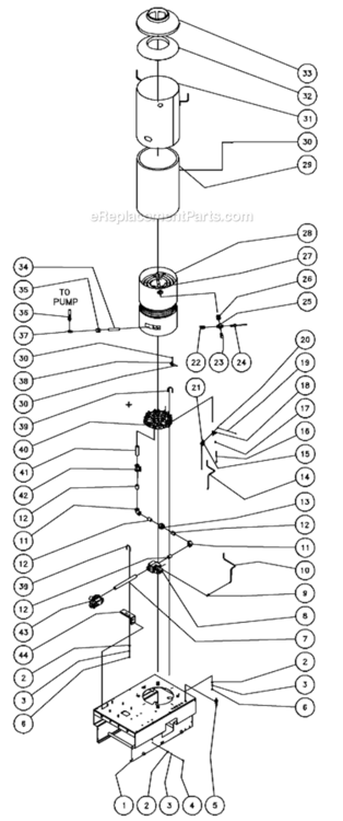 Gas Piping And Heat Exchanger Assembly After S/N 15023361 Diagram and Parts List for HLP-0703-0M10  Mi-T-M Pressure Washer