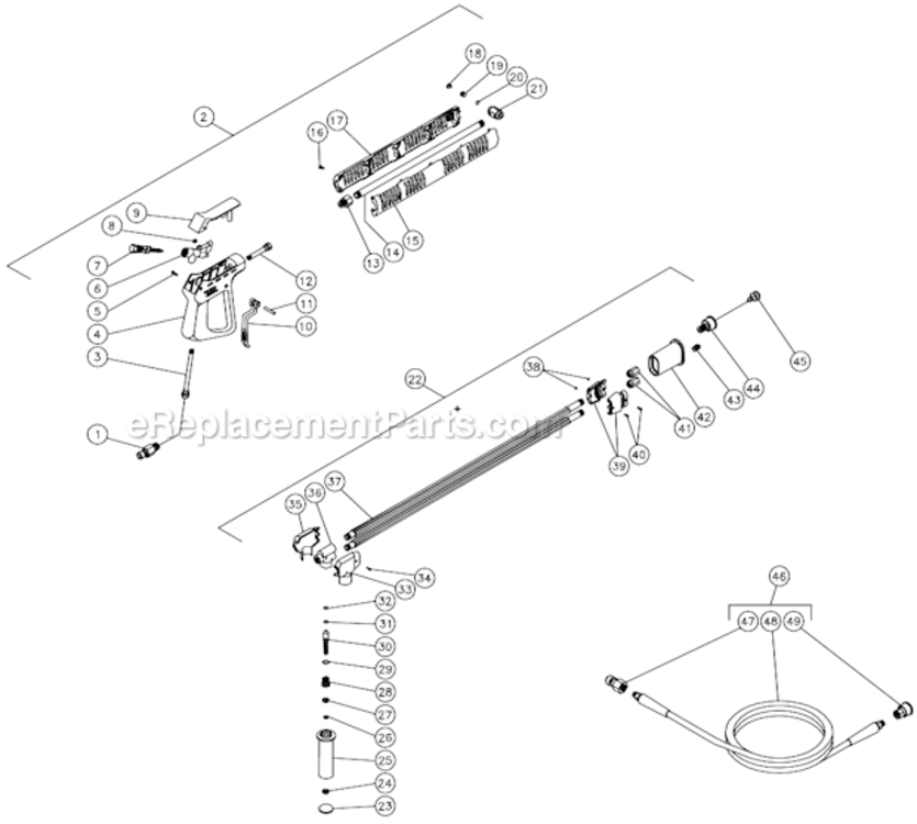 Page J Diagram and Parts List for HS-2204-BMH1  Mi-T-M Pressure Washer