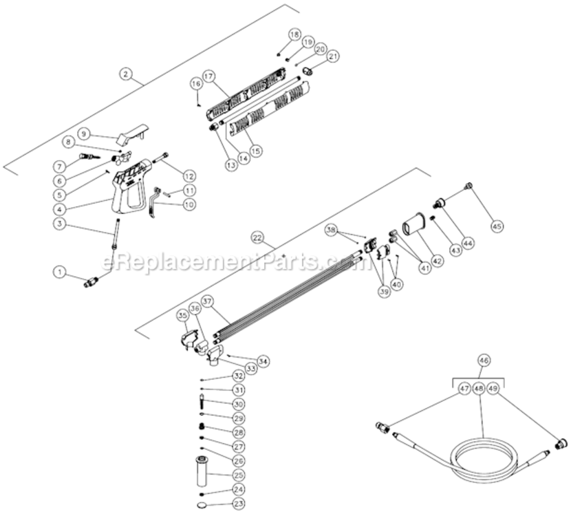 Page J Diagram and Parts List for HS-2204-CMH1  Mi-T-M Pressure Washer