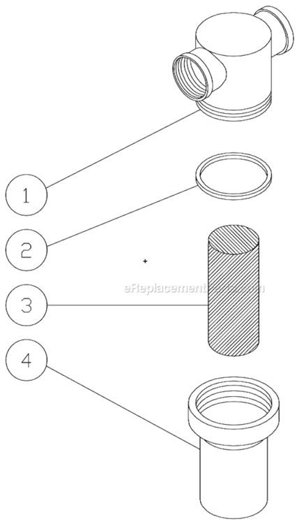 Water Strainer Diagram and Parts List for HS-2505-CMV1  Mi-T-M Pressure Washer