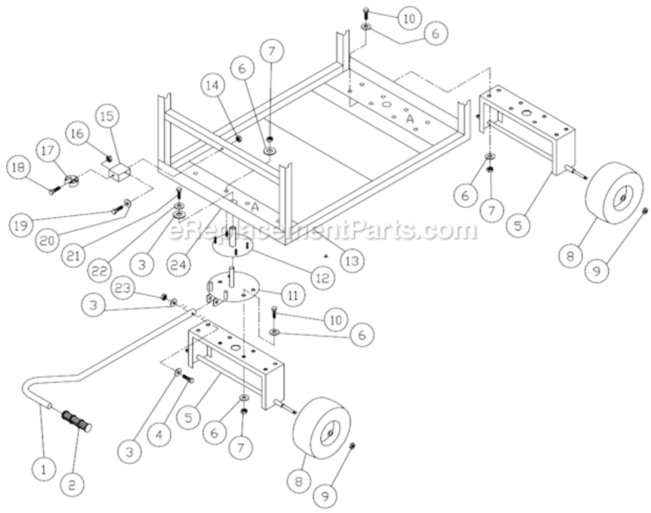 Wheel Kit Diagram and Parts List for HS-3005-CMK0  Mi-T-M Pressure Washer