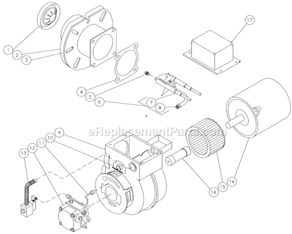 Burner Assembly Diagram and Parts List for HS-3005-CMK0  Mi-T-M Pressure Washer