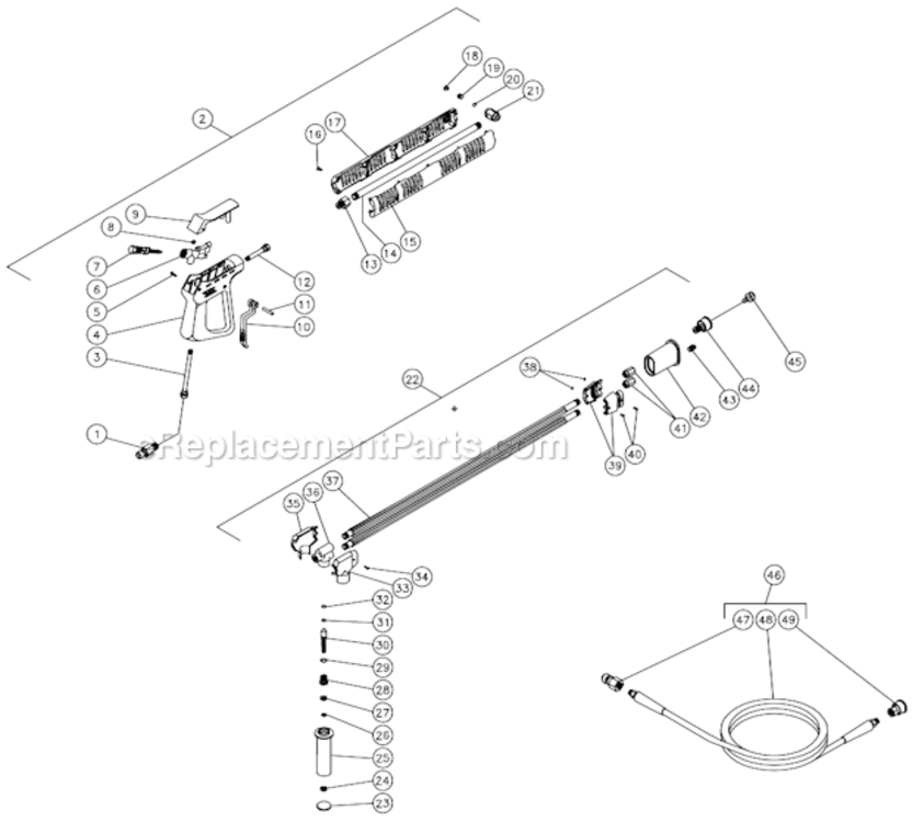 Page K Diagram and Parts List for HS-3005-CMV1  Mi-T-M Pressure Washer