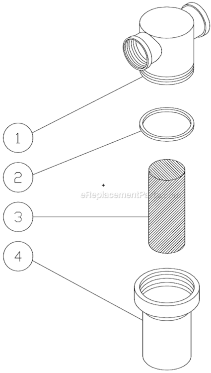 Water Strainer Diagram and Parts List for HS-3005-CMV1  Mi-T-M Pressure Washer