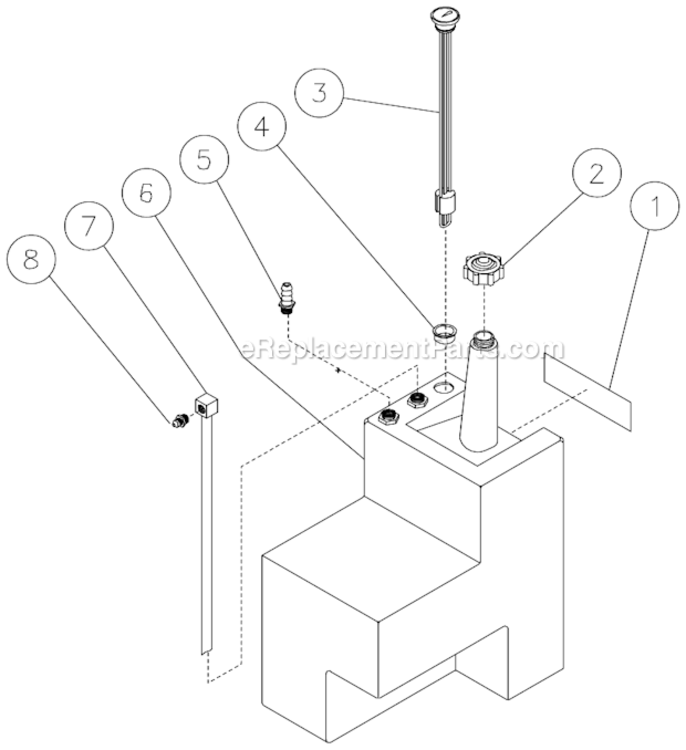 Engine Fuel Tank Assembly / Diesel Diagram and Parts List for HSD-3004-0MDY  Mi-T-M Pressure Washer