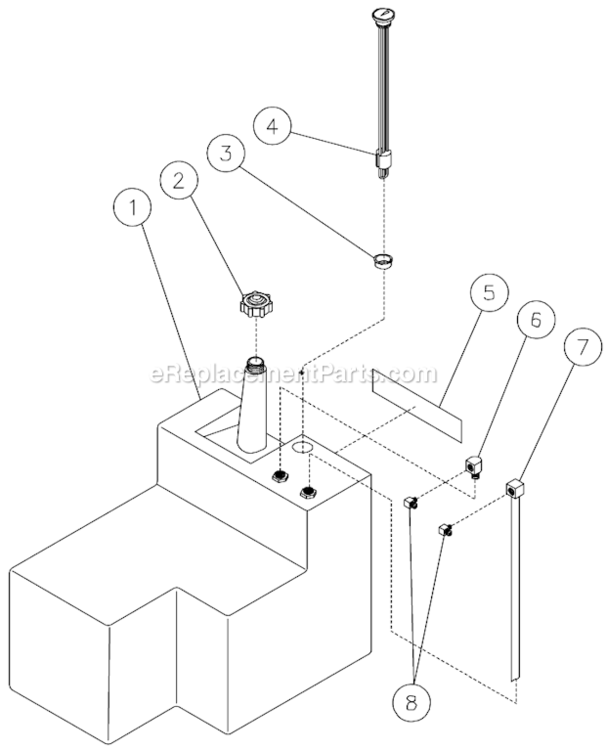 Burner Fuel Tank Assembly / Diesel Diagram and Parts List for HSD-3004-0MDY  Mi-T-M Pressure Washer