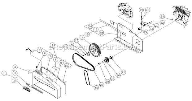 Beltguard/Sheave Assembly Diagram and Parts List for HSD-3005-0MGV  Mi-T-M Pressure Washer
