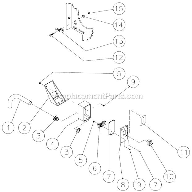 Switch Box Assembly Diagram and Parts List for HSD-3005-0MGV  Mi-T-M Pressure Washer