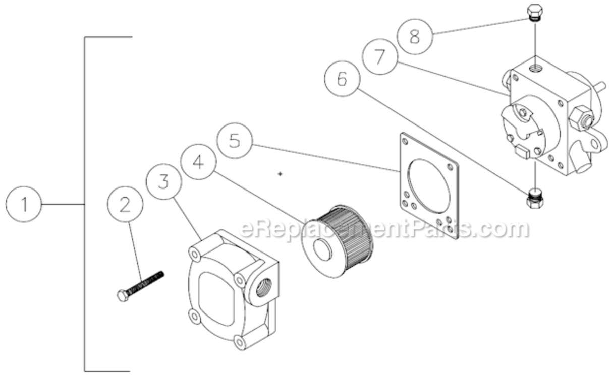 Fuel Pump Diagram and Parts List for HSE-1002-0M11  Mi-T-M Pressure Washer