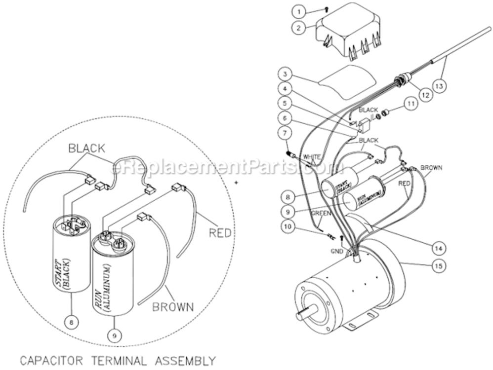 Motor Diagram and Parts List for HSE-1002-SM10  Mi-T-M Pressure Washer