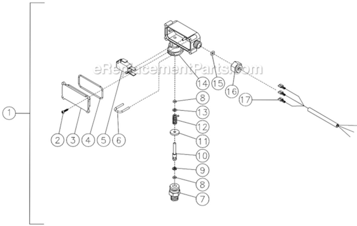 Pressure Switch Diagram and Parts List for HSE-1002-SM10  Mi-T-M Pressure Washer