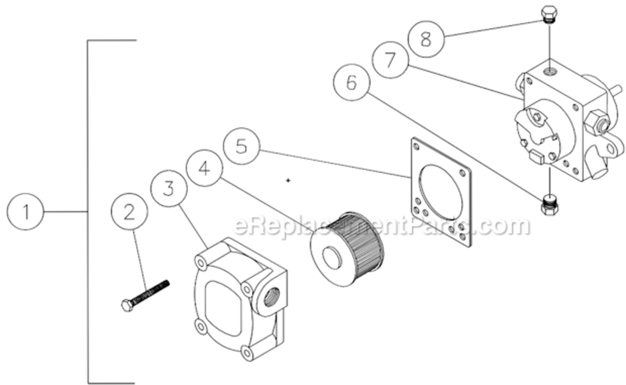 Fuel Pump Diagram and Parts List for HSE-1002-SM10  Mi-T-M Pressure Washer