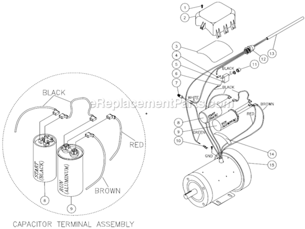 Motor Diagram and Parts List for HSE-2003-0M10  Mi-T-M Pressure Washer