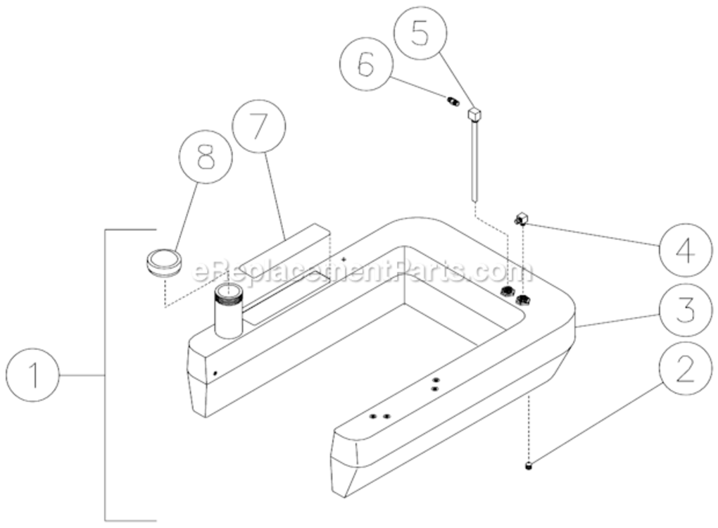 Fuel Tank Diagram and Parts List for HSE-2003-0M10  Mi-T-M Pressure Washer