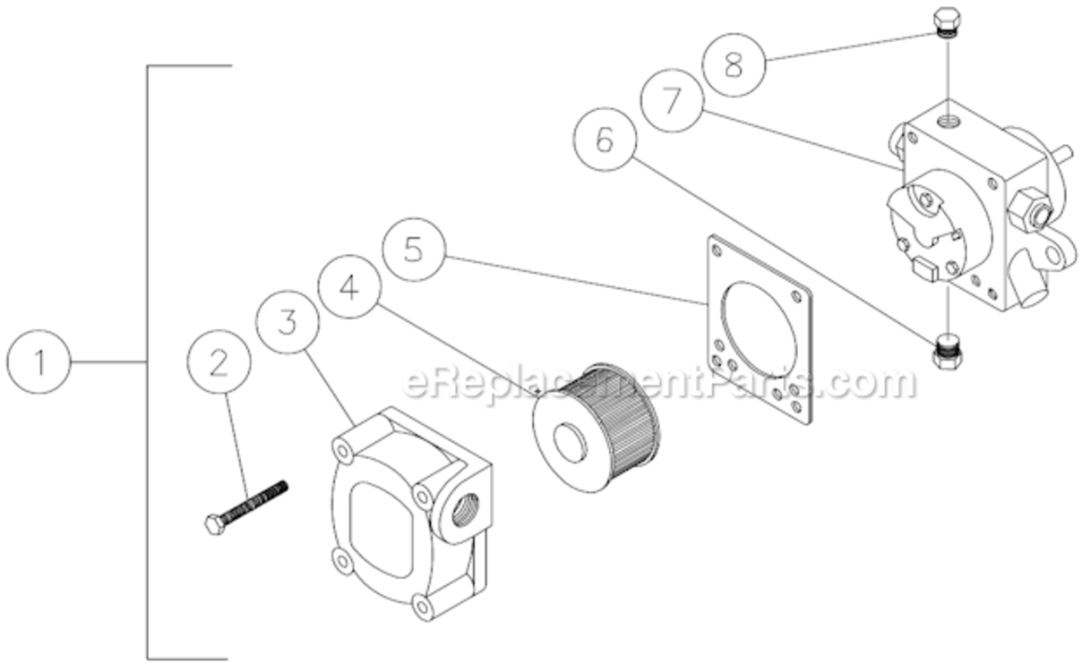 Fuel Pump Diagram and Parts List for HSE-2504-0M10  Mi-T-M Pressure Washer