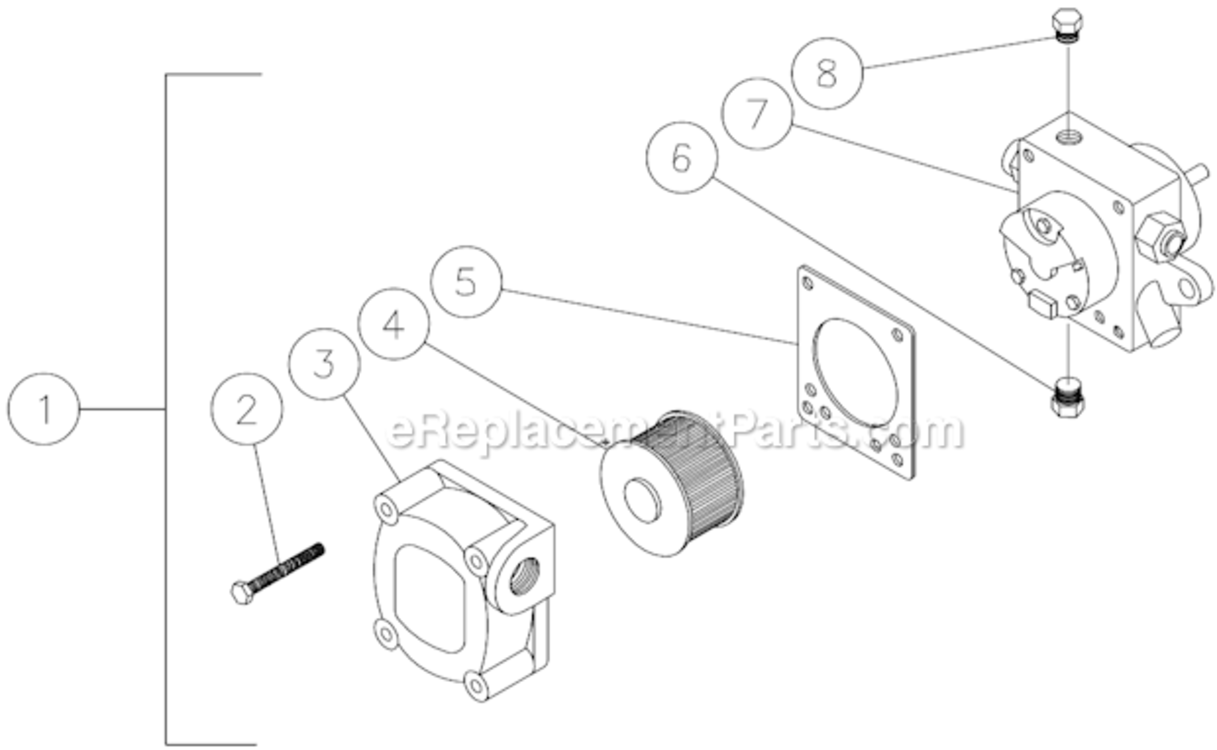 Fuel Pump Diagram and Parts List for HSE-2504-0M30  Mi-T-M Pressure Washer