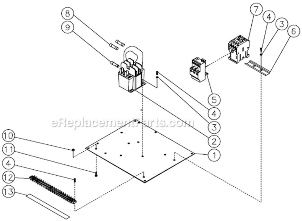 Electric Panel Three Phase Diagram and Parts List for HSE-3004-0M30  Mi-T-M Pressure Washer