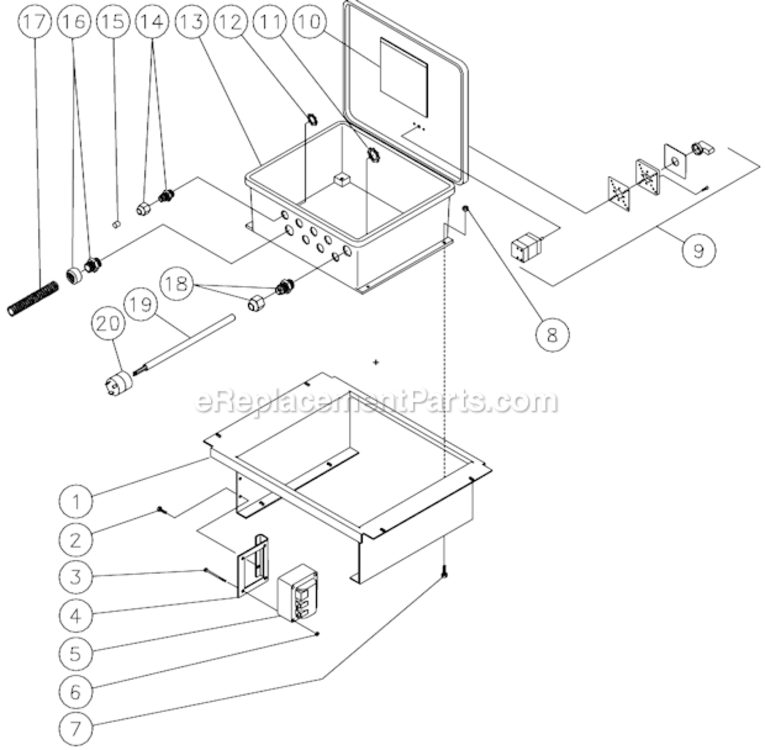 Control Panel Diagram and Parts List for HSE-3504-0M10  Mi-T-M Pressure Washer