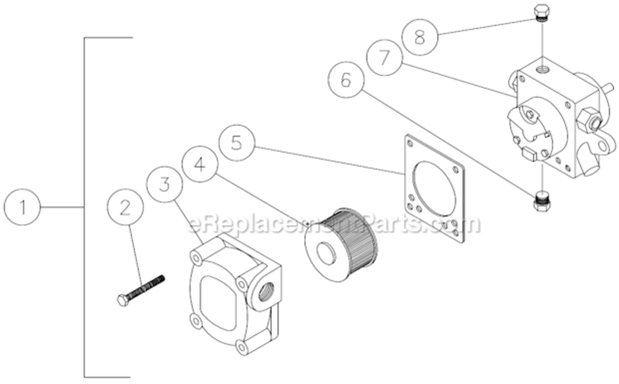 Fuel Pump Diagram and Parts List for HSE-3504-0M30  Mi-T-M Pressure Washer