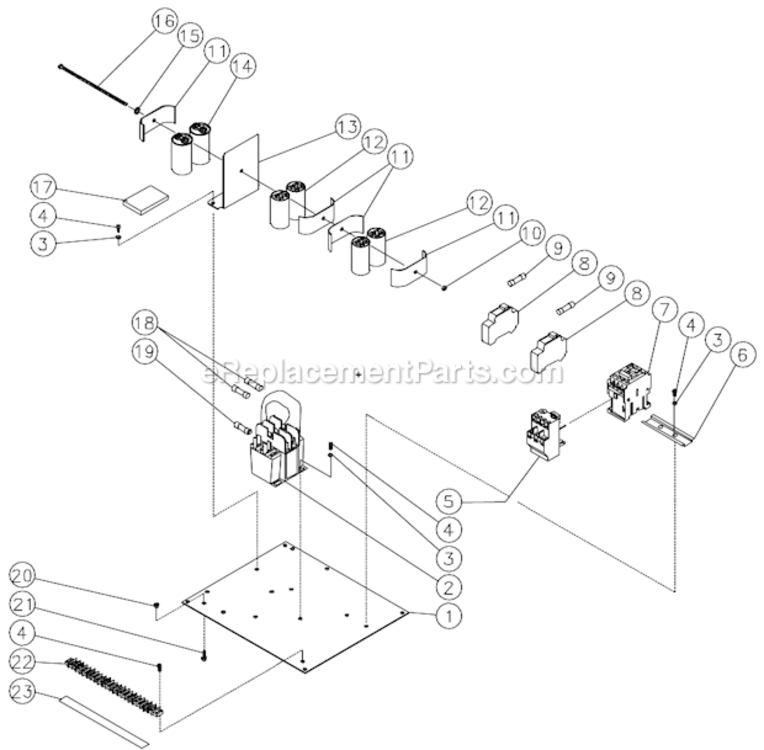 Electric Panel Single Phase Diagram and Parts List for HSE-3504-0M30  Mi-T-M Pressure Washer