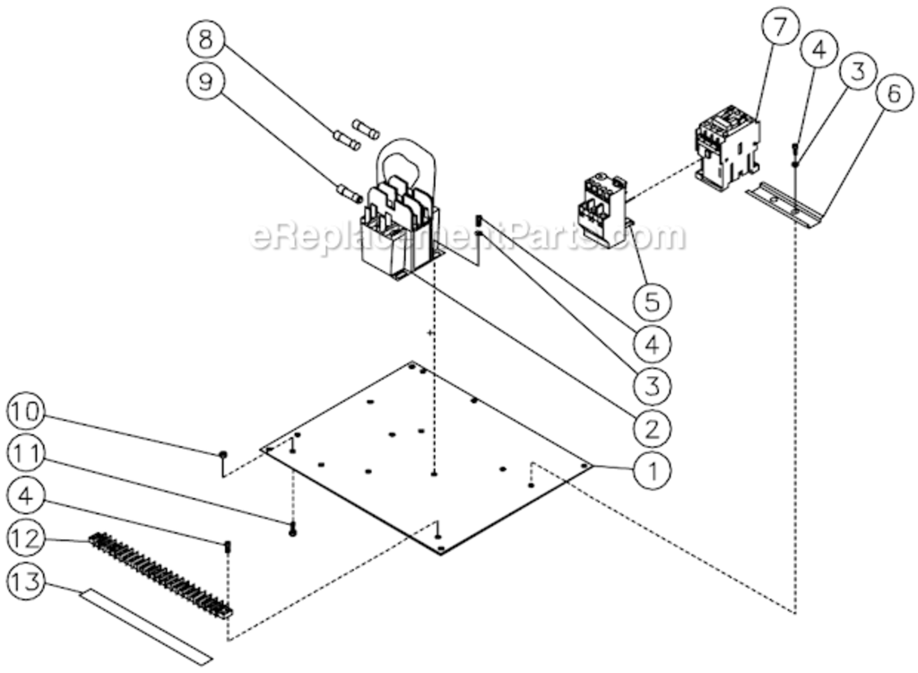 Electric Panel Three Phase Diagram and Parts List for HSE-3504-0M30  Mi-T-M Pressure Washer