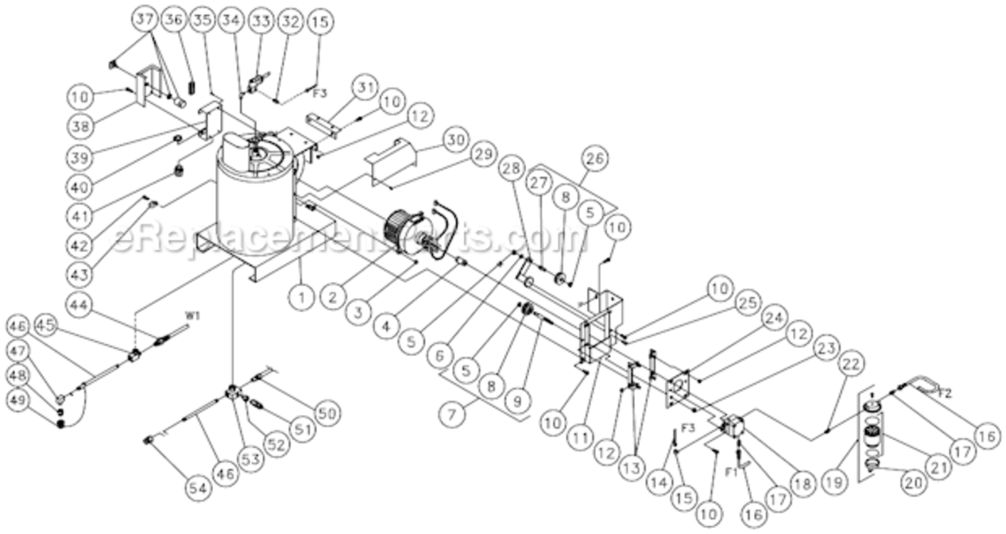 Heat Exchanger/ Emf System Diagram and Parts List for HSP-2003-0MGV  Mi-T-M Pressure Washer
