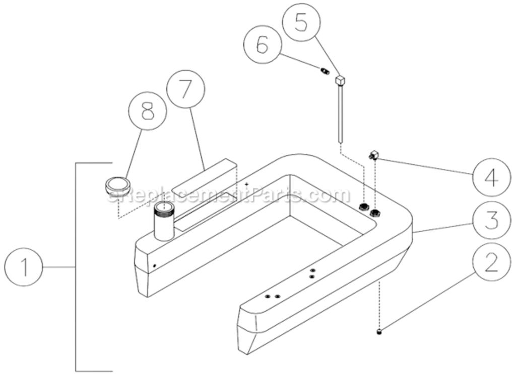 Fuel Tank Diagram and Parts List for HSP-2003-0MGV  Mi-T-M Pressure Washer