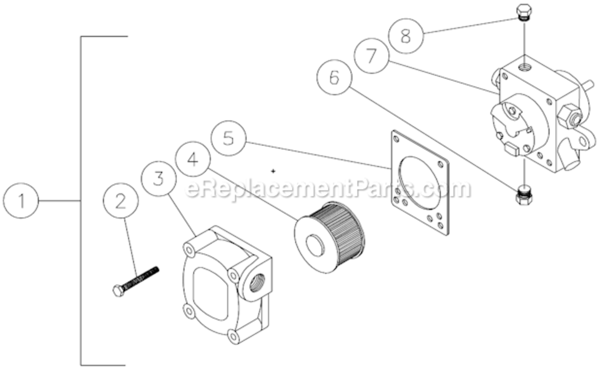 Fuel Pump Diagram and Parts List for HSP-2003-0MGV  Mi-T-M Pressure Washer