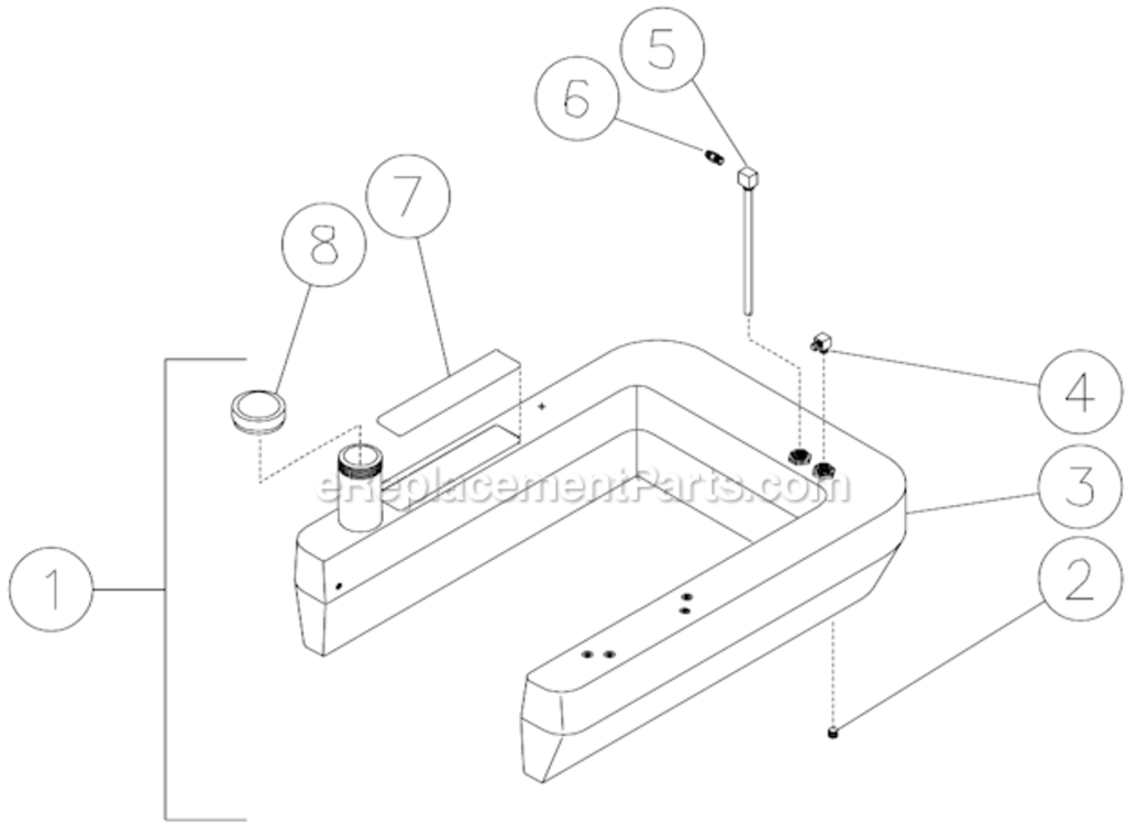 Fuel Tank Diagram and Parts List for HSP-2003-1MGV  Mi-T-M Pressure Washer