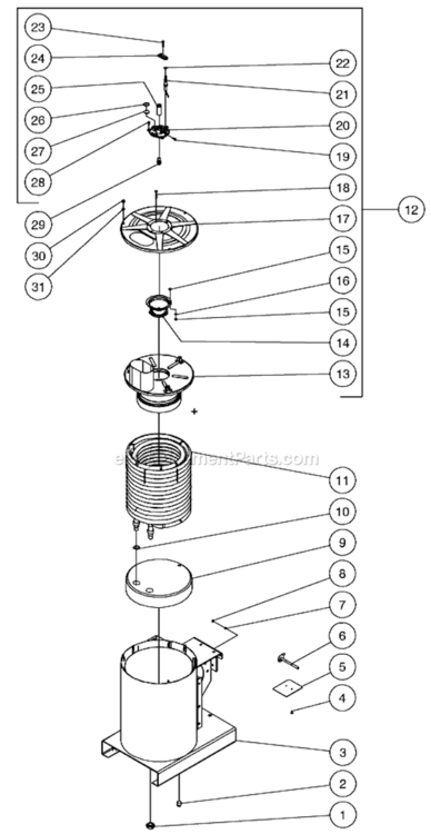 Page B Diagram and Parts List for HSP-2003-1MGV  Mi-T-M Pressure Washer