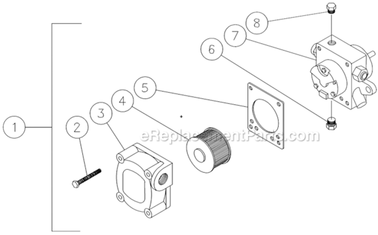 Fuel Pump Diagram and Parts List for HSP-2003-3MGH  Mi-T-M Pressure Washer