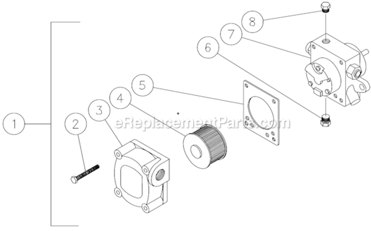 Fuel Pump Diagram and Parts List for HSP-2003-3MGV  Mi-T-M Pressure Washer