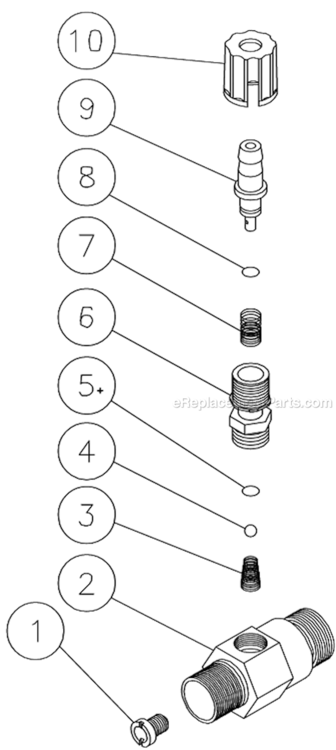 Detergent Injector Diagram and Parts List for HSP-2003-3MGV  Mi-T-M Pressure Washer