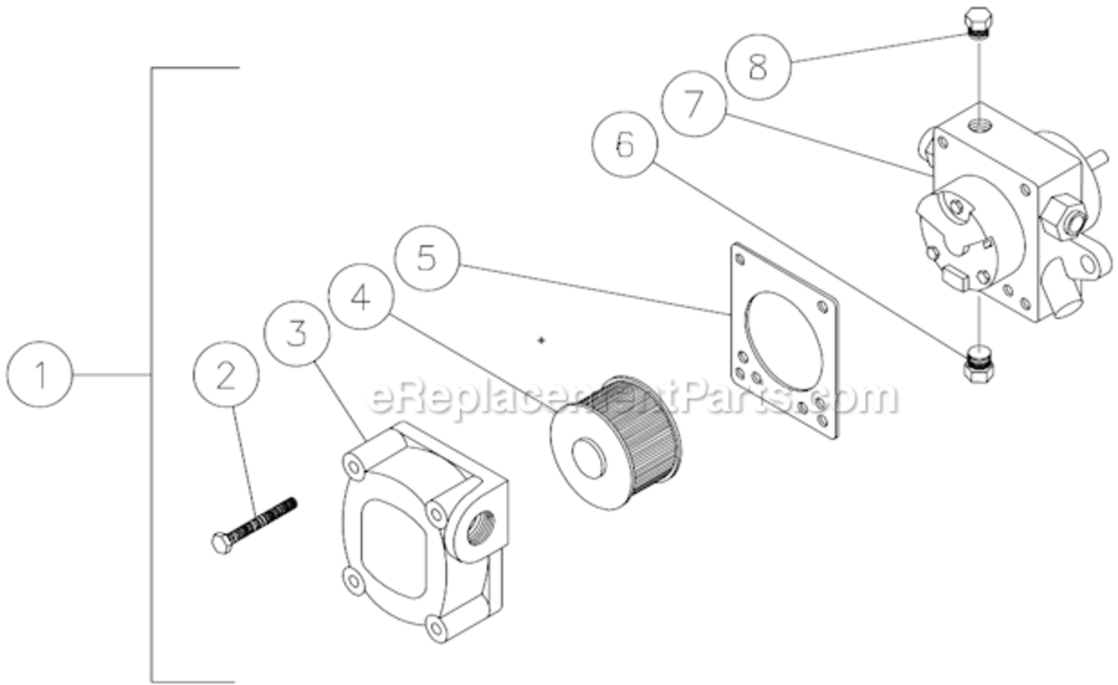 Fuel Pump Diagram and Parts List for HSP-2403-3MGH  Mi-T-M Pressure Washer