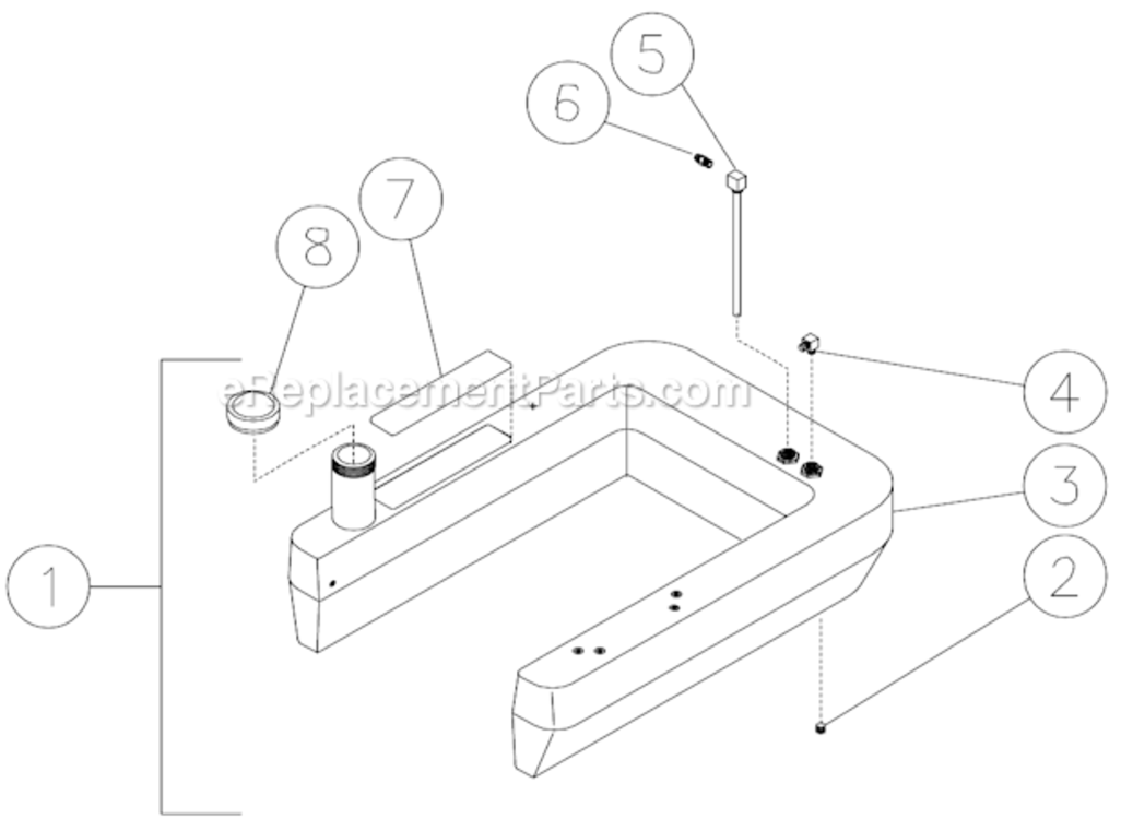 Fuel Tank Diagram and Parts List for HSP-2403-3MGR  Mi-T-M Pressure Washer
