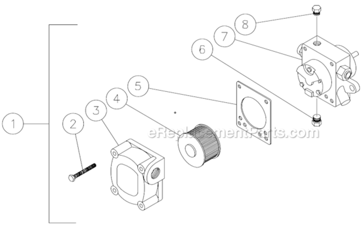 Fuel Pump Diagram and Parts List for HSP-2403-3MGR  Mi-T-M Pressure Washer
