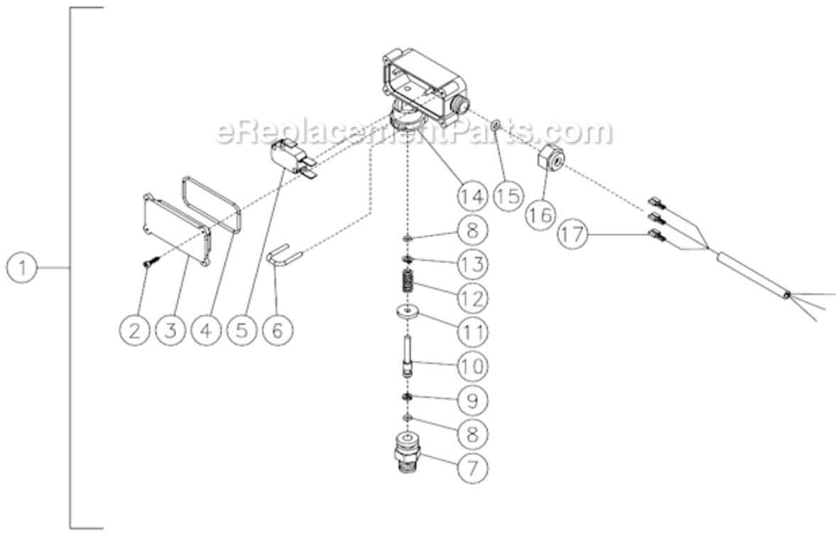 Pressure Switch Diagram and Parts List for HSP-2403-3MGR  Mi-T-M Pressure Washer