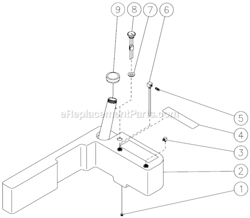 Fuel Tank Diagram and Parts List for HSP-3003-3MGH  Mi-T-M Pressure Washer