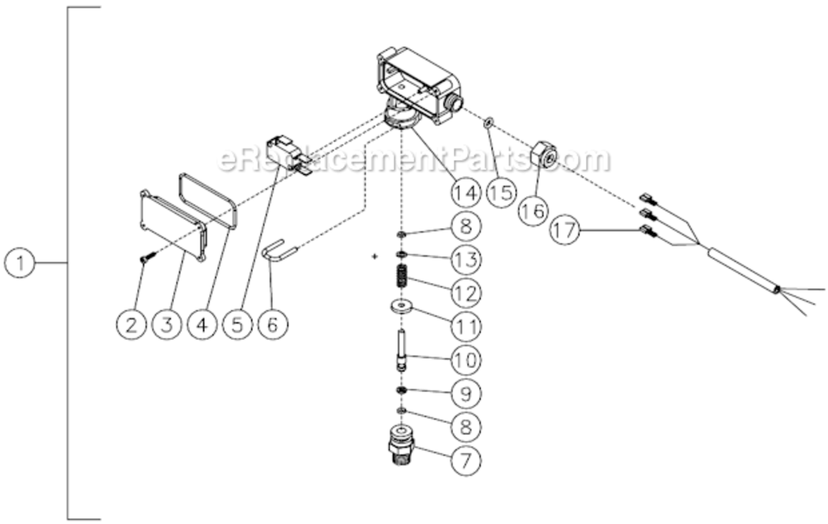 Pressure Switch Diagram and Parts List for HSP-3003-3MGH  Mi-T-M Pressure Washer