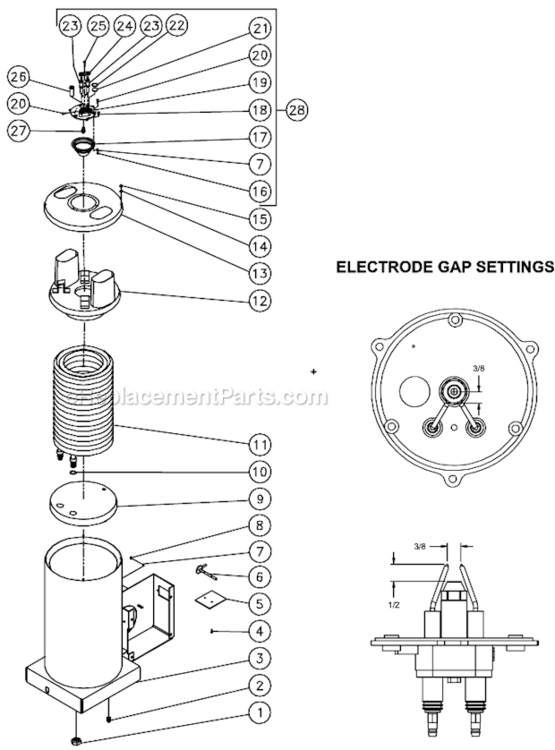 Boiler Assembly After S/N 15048210 Diagram and Parts List for HSP-3003-3MGH  Mi-T-M Pressure Washer