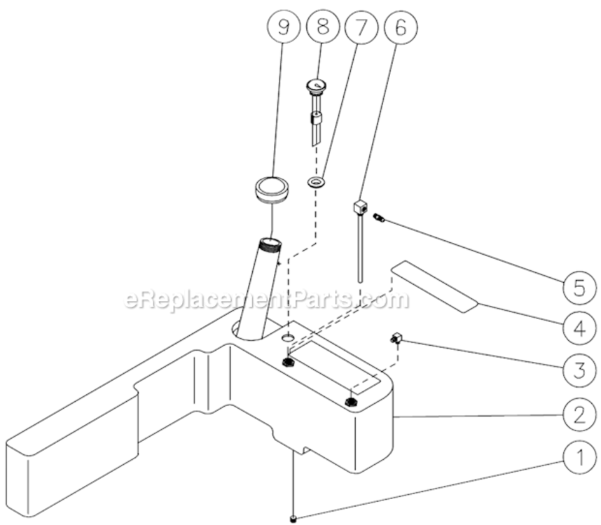 Fuel Tank Diagram and Parts List for HSP-3003-3MGR  Mi-T-M Pressure Washer